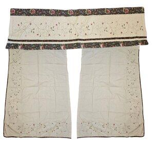 JcPenney Home Rachel Heirloom 3 Pc Window Treatment Set Panels 42 X 63 In Beige